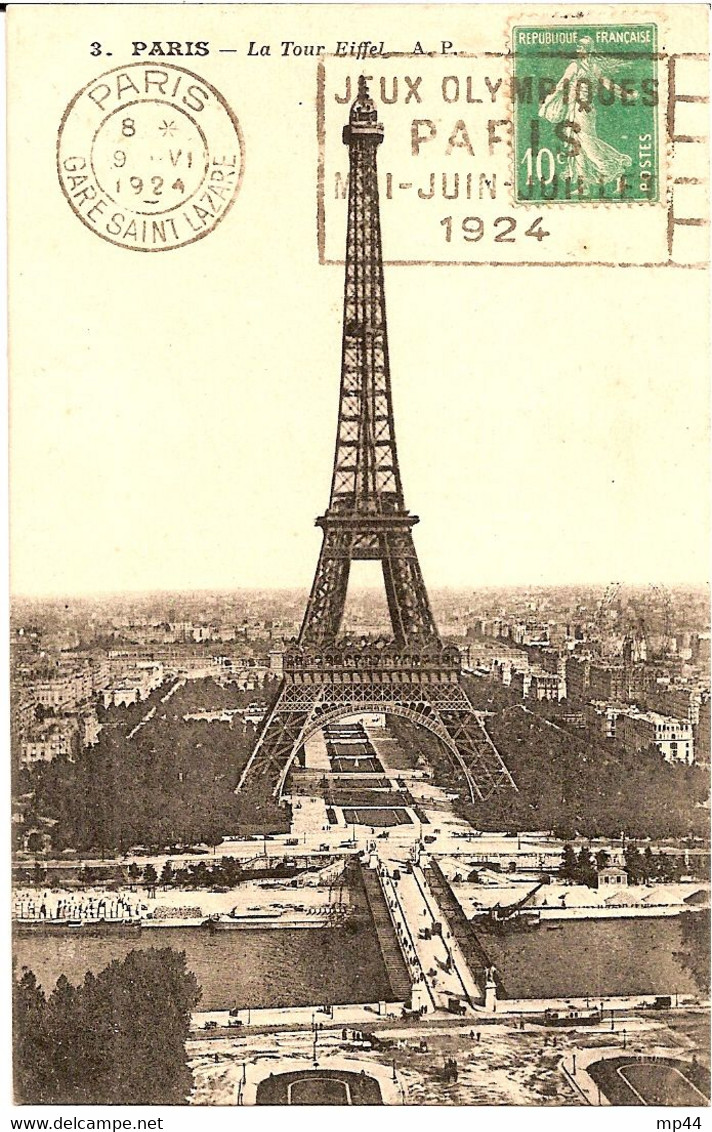 *2E9 --- PARIS GARE SAINT LAZARE Flier Jeux Olympiques 1924 Semeuse - Sommer 1924: Paris
