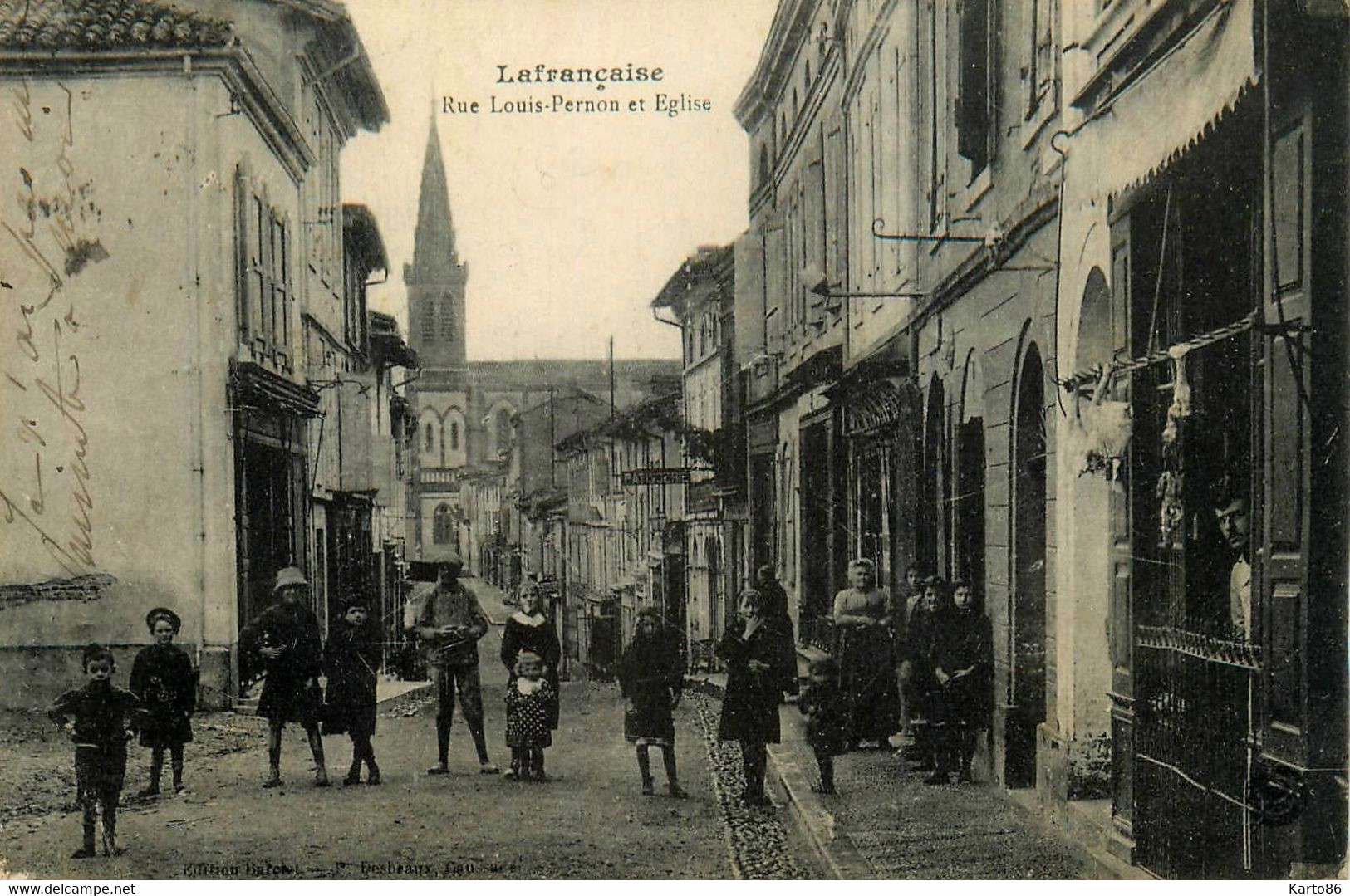 Lafrançaise * Débit De Tabac Tabacs TABAC , Rue Louis Pernon Et église - Lafrancaise