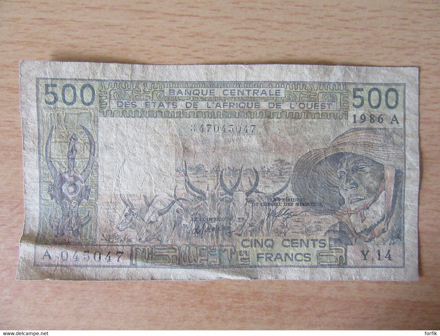 Afrique De L'Ouest - Billet 500 Francs 1986 A - Y.14 - A 045047 - Westafrikanischer Staaten