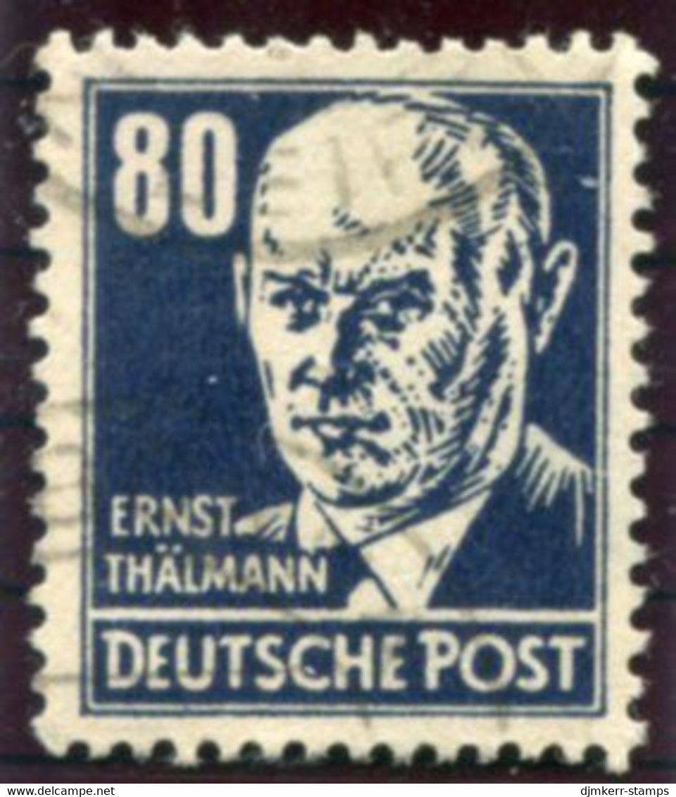 DDR / E. GERMANY 1952-53 Personalities Definitive 80 Pf. With Varnish Coating  Used (assumed To Be C.t.o.).  Michel 339x - Oblitérés