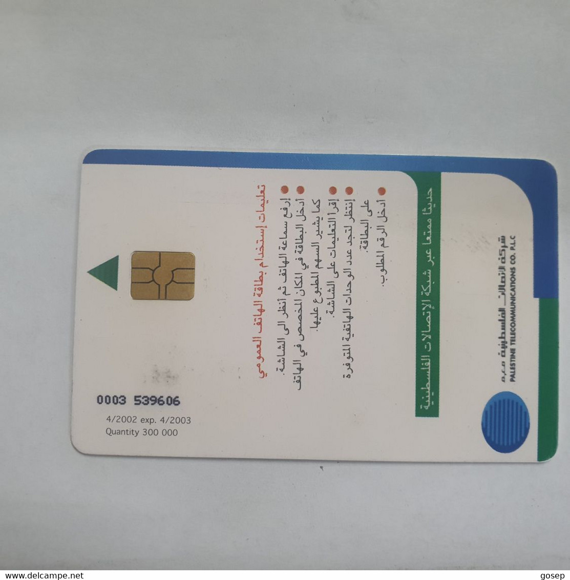 Plastine-(PS-PAL-0011I)-Green Enivironment-(522)-(4/2002)(10₪)(0003-539606)-used Card+1card Prepiad Free - Palästina