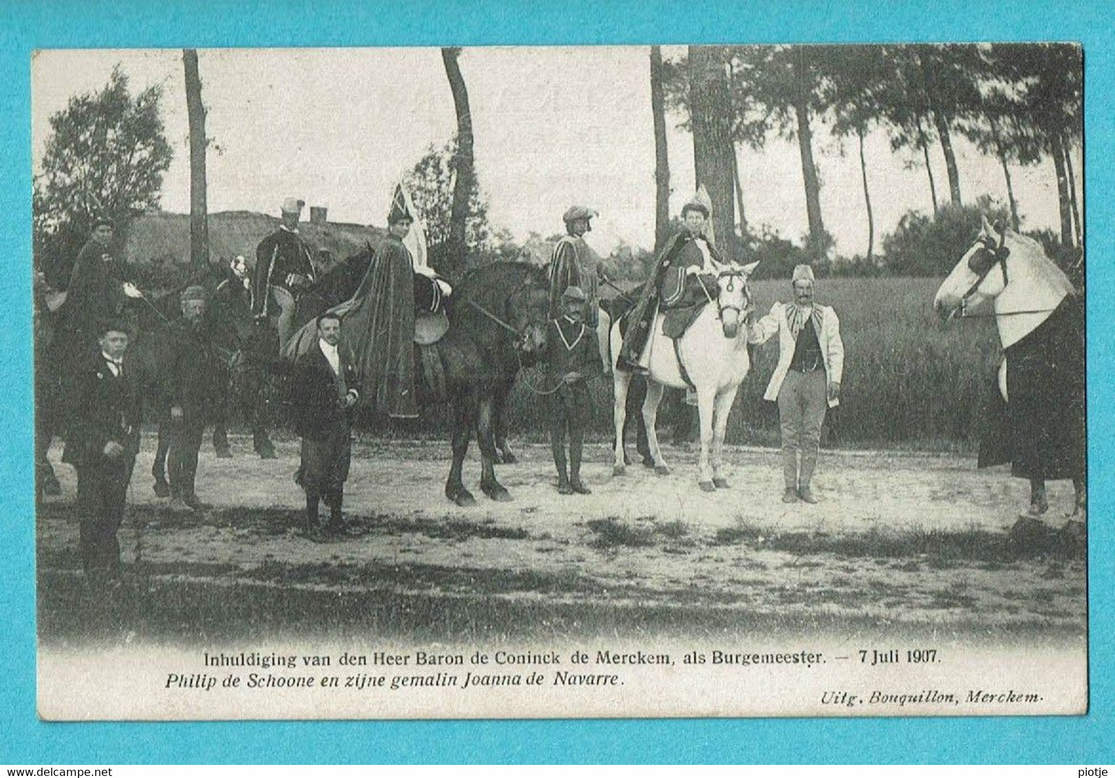 * Merkem - Merckem (Houthulst - West Vlaanderen) * (Uitg Bouquillon) Inhuldiging Baron De Coninck Burgemeester 1907 - Houthulst