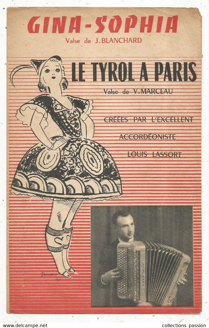 Parition Musicale Ancienne , GINA-SOPHIA , LE TYROL A PARIS, Frais Fr 1.85 E - Partitions Musicales Anciennes