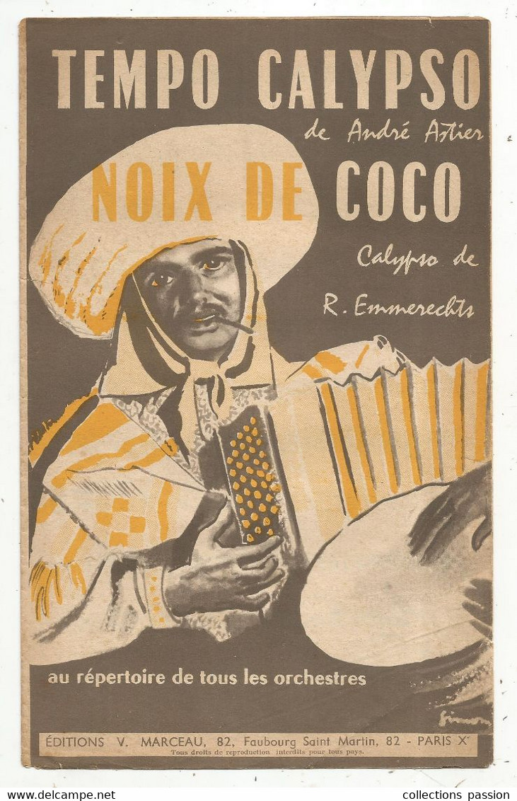 Parition Musicale Ancienne , TEMPO CALYPSO ,  Coco , Frais Fr 1.85 E - Partitions Musicales Anciennes