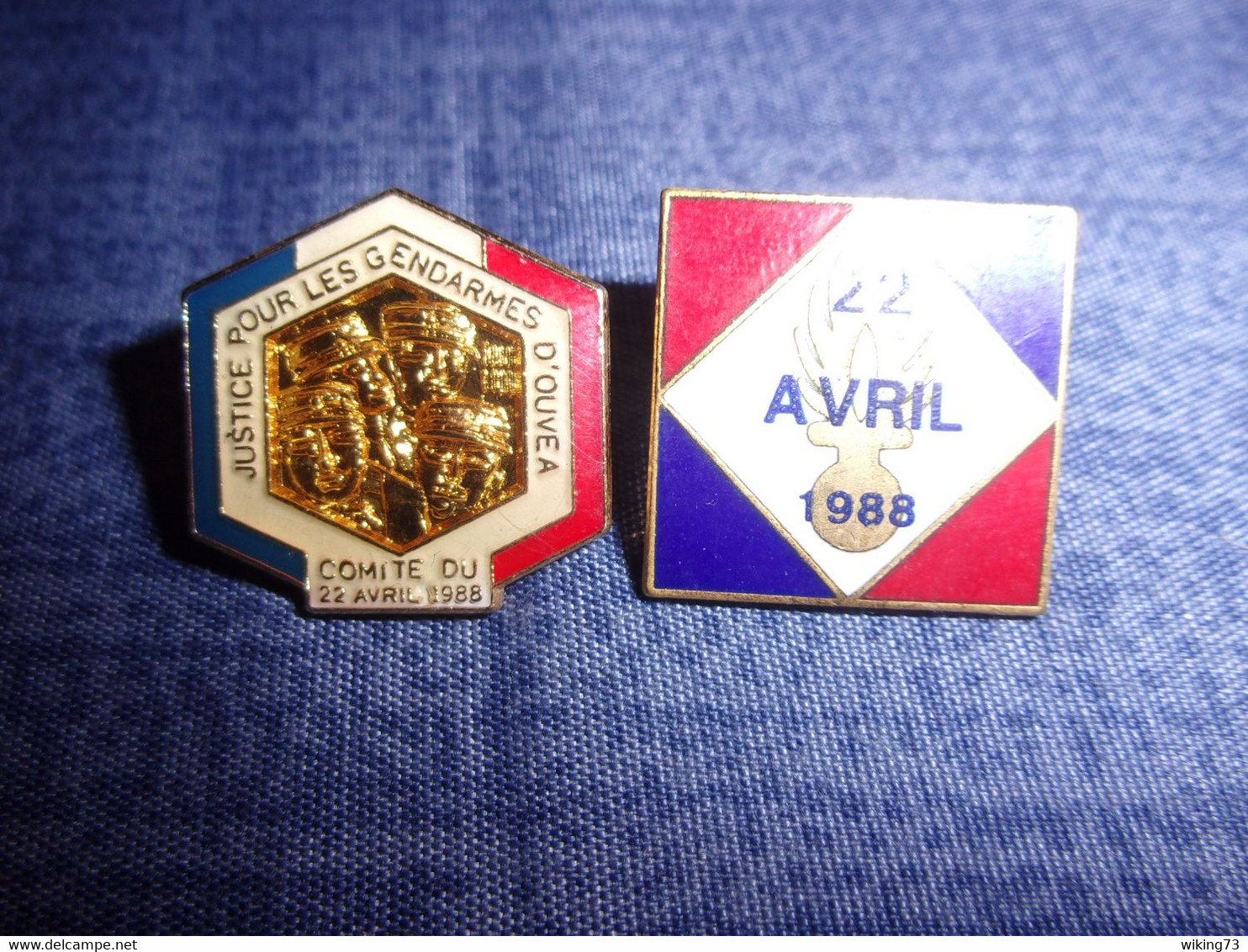 Lot Pin's 22 Avril 1988 - Prise D'otages Ouvéa - Gendarmerie Nationale - Comité - Militaria