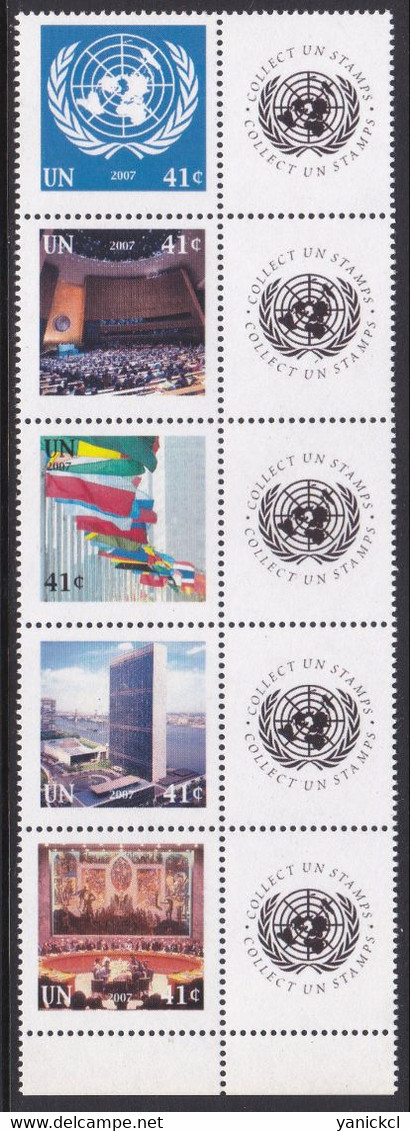 Les Nations Unies à New York - Bande De 5 TP - 2007 - Y&T N° 1048 à 1052 - NEUF - Ongebruikt