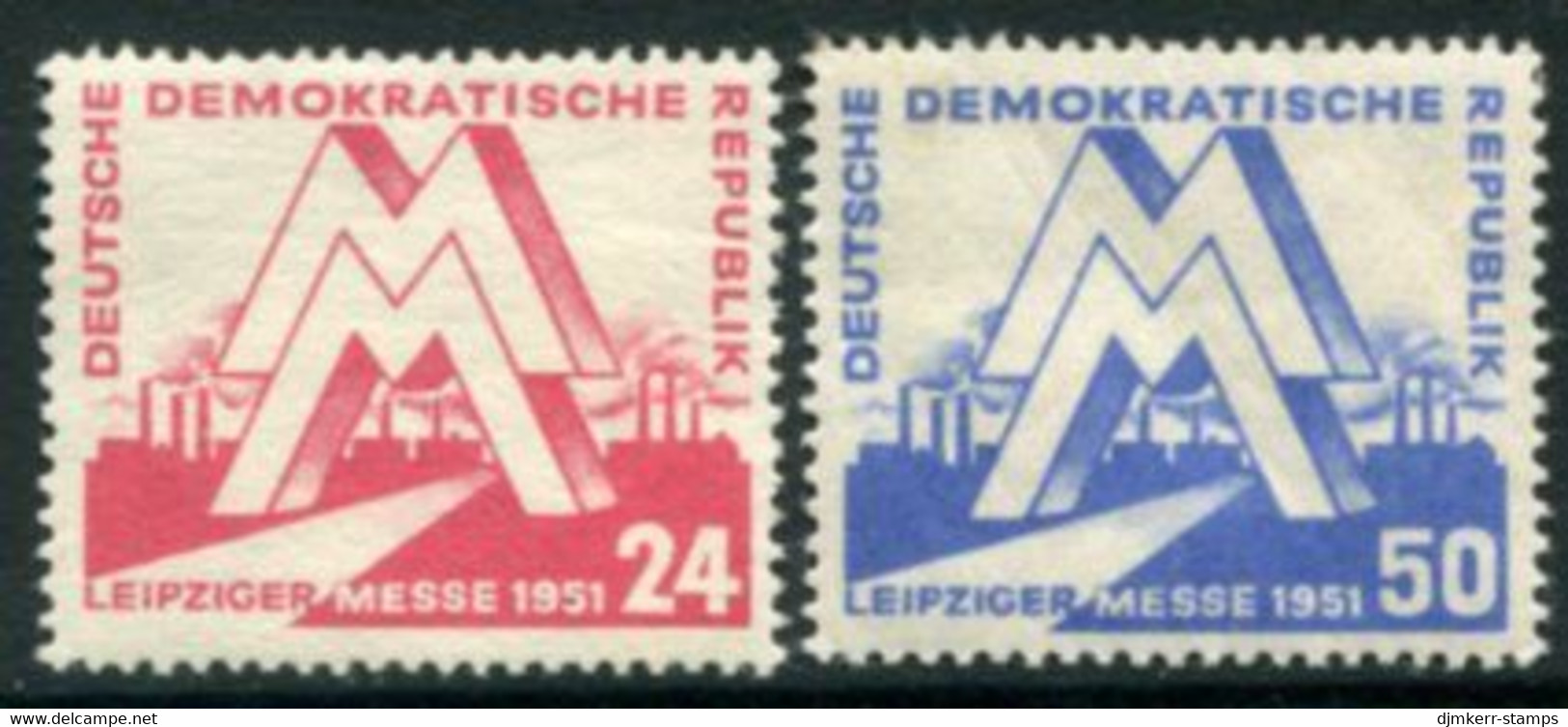 DDR / E. GERMANY 1951 Leipzig Spring Fair MNH / **.  Michel  282-83 - Unused Stamps