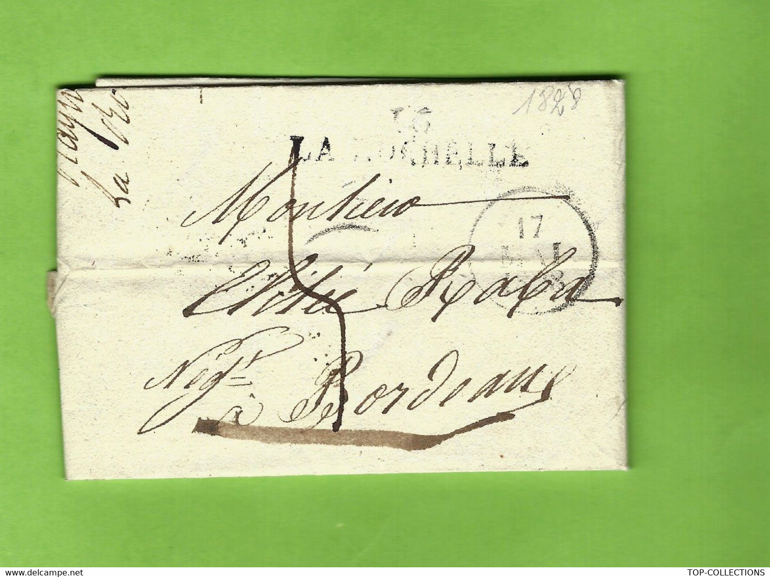 JUDAICA 1828 LETTRE D'AFFAIRES Par Raymond Poplineau à La Rochelle Pour MR Elisée Raba Armateur à Bordeaux B.E. V.SCANS - 1801-1848: Voorlopers XIX