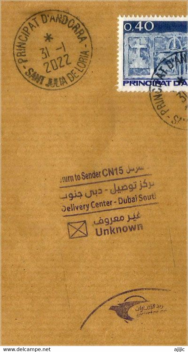 NEW-ZEALAND PAVILION. DUBAI UNIVERSAL EXPO 2020, Letter , Return To Sender, Andorra (Principality) - Cartas & Documentos