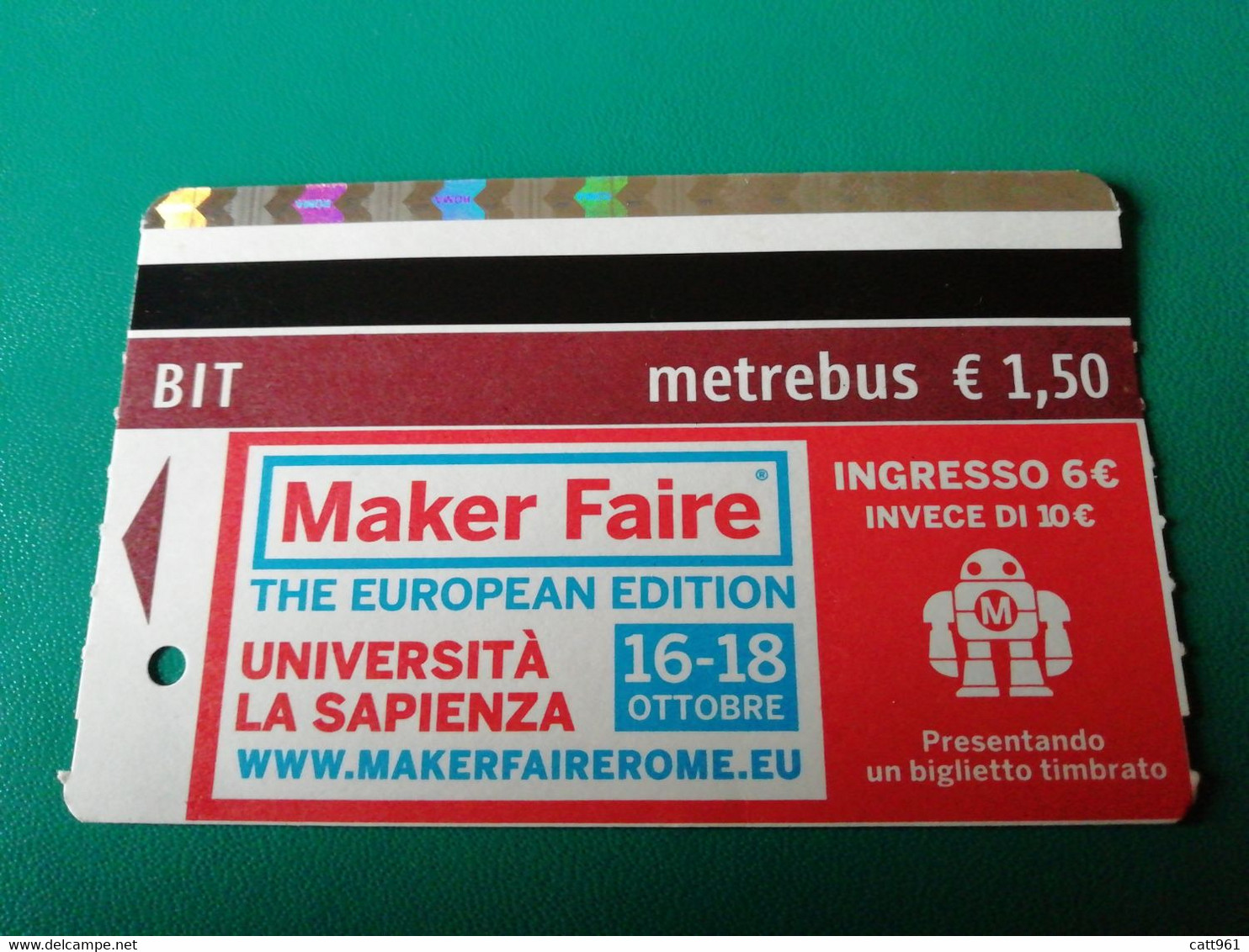 Biglietto Ticket Metrebus Roma Mostra Maker Faire - Europa