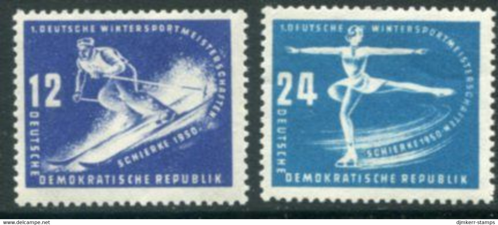 DDR / E. GERMANY 1950 Winter Sports MNH / **.  Michel  246-47 - Unused Stamps