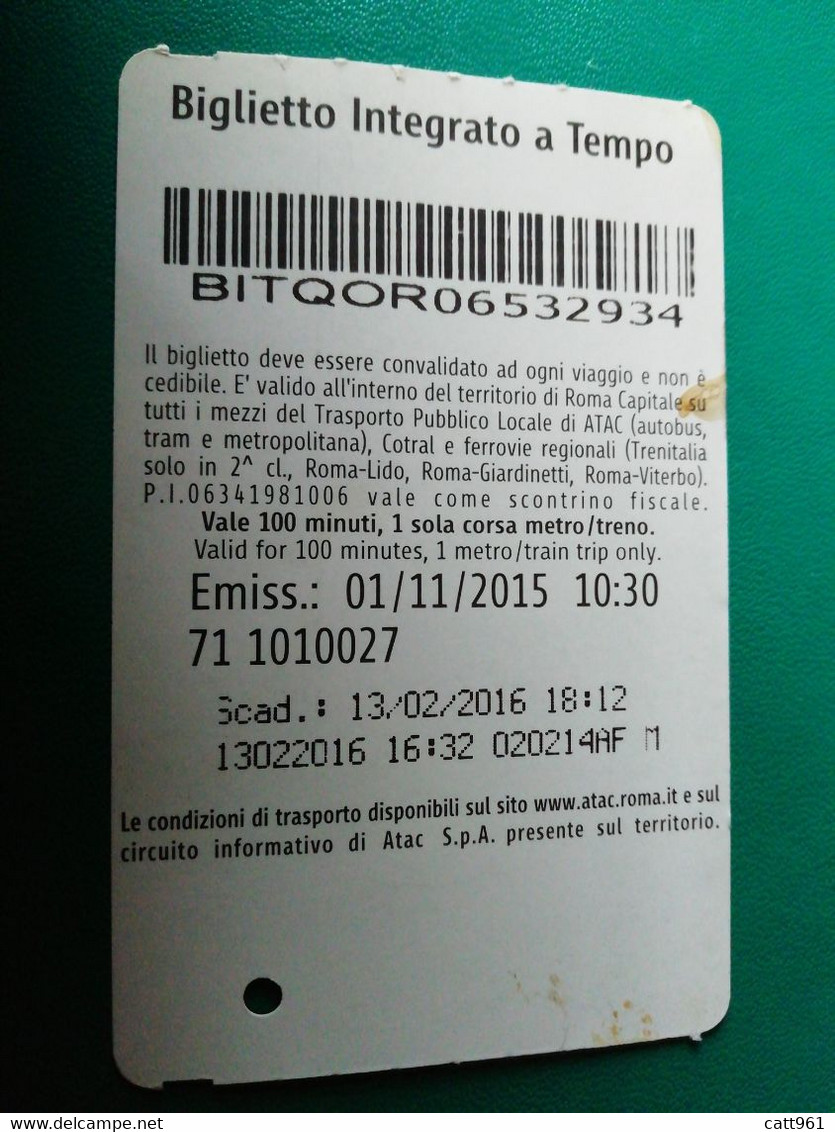 Biglietto Ticket Metrebus Roma Centro Commerciale Roma 2 - Europa