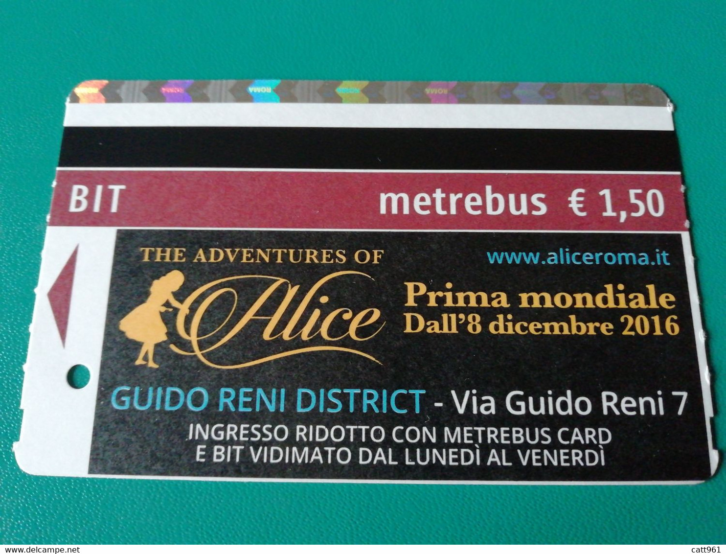 Biglietto Ticket Metrebus Roma Teatro The Adventures Of Alice - Europa