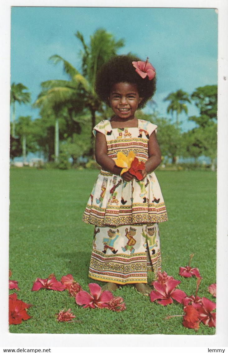 0CÉANIE - FIJI - FIDJI - YONG GIRL - ELIZABETH  And HIBICUS FLOWERS - Fidji