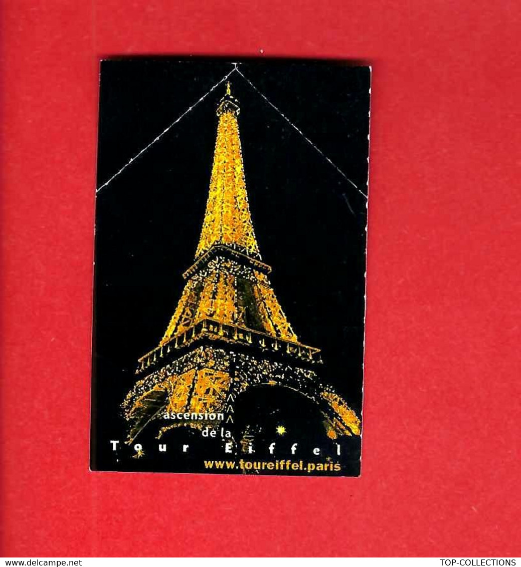 2017 PARIS SOMMET DE LA TOUR EIFFEL TICKET AVEC COINS NON DETACHES VOIR SCANS - Tickets - Entradas