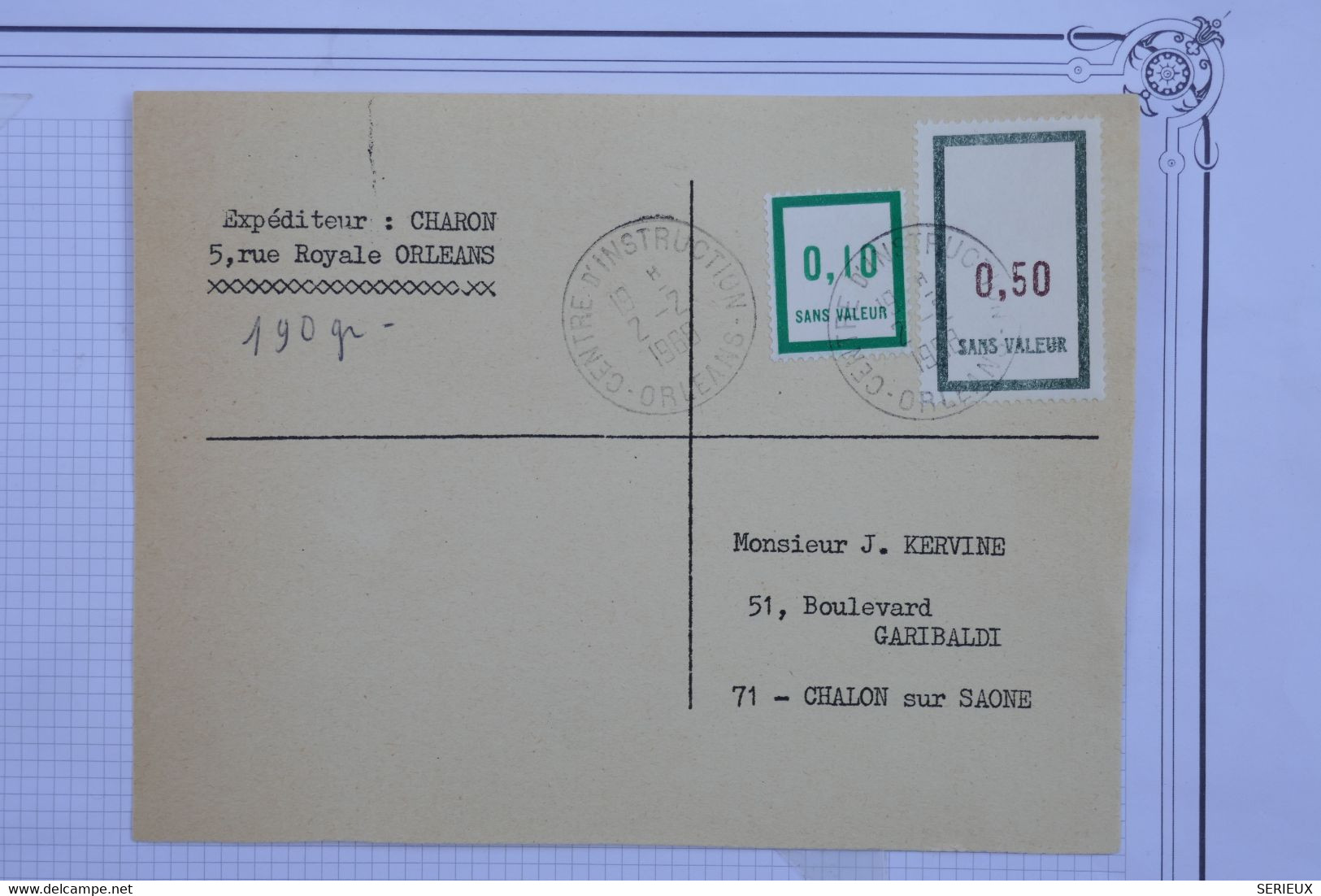 AF7 FRANCE BELLE CARTE RECOM. 1969 COUR D INSTRUCTION  ORLEANS  POUR CHALONS +A VOIR  ++AFFRANCH. PLAISANT - Lehrkurse