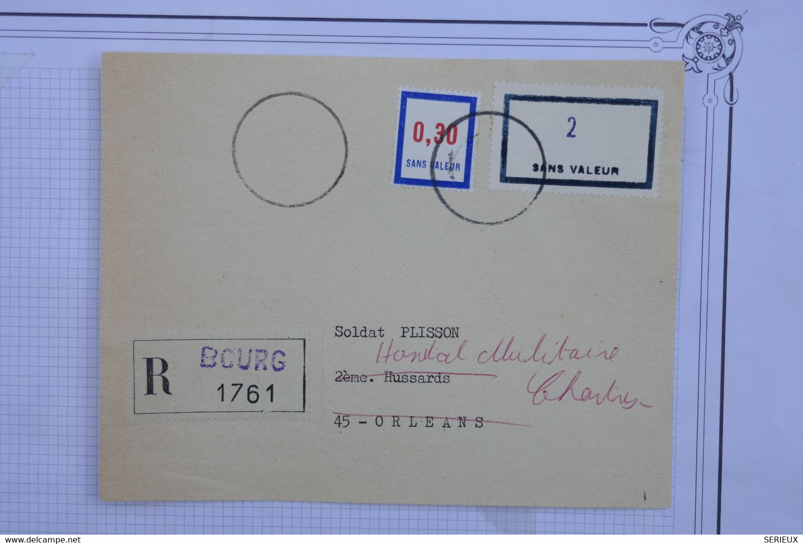 AF8 FRANCE BELLE CARTE RECOM.CHARGE  1968 COUR D INSTRUCTION  BOURG  POUR ORLEANS REDISTRIBUEE ++AFFRANCH. PLAISANT - Cours D'Instruction