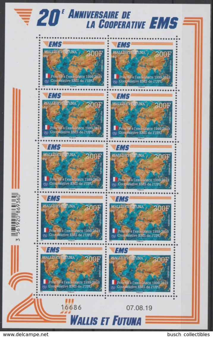 Wallis Et Futuna 2019 Mi. ? Mini-sheet Kleinbogen Joint Issue 20e Anniversaire EMS 20 Years Emission Commune E.M.S. UPU - Unused Stamps