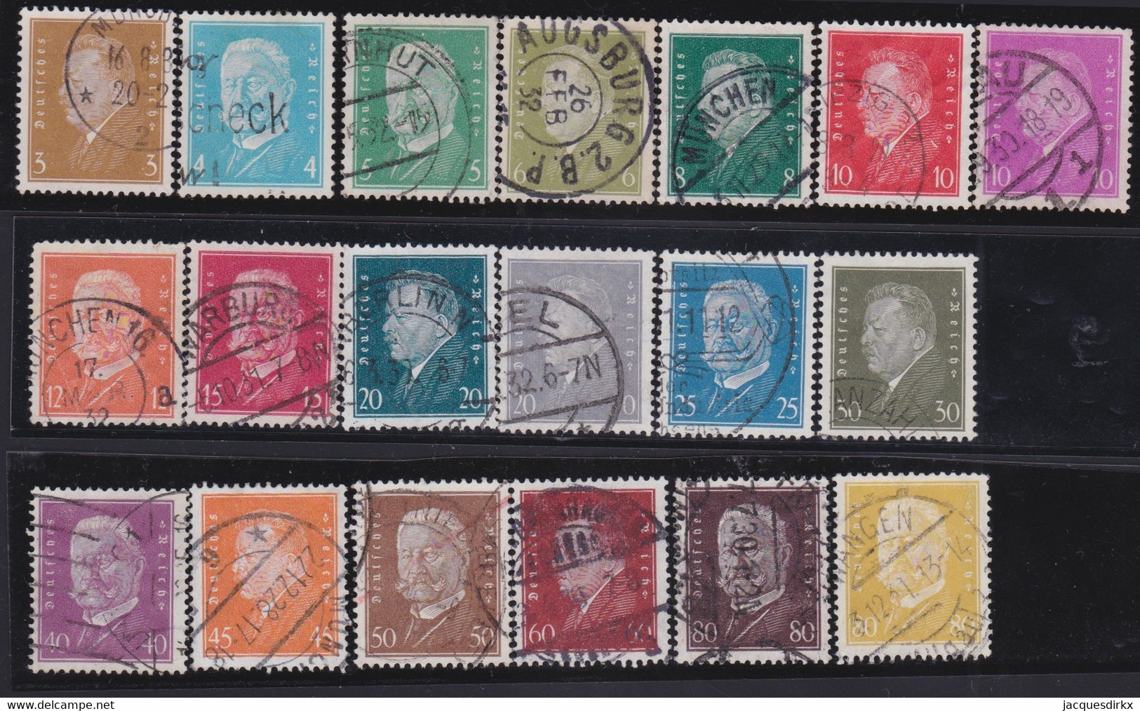 Deutsches Reich   .    Michel   .   19 Marken       .    O    .   Gestempelt   .    /    .   Cancelled - Used Stamps