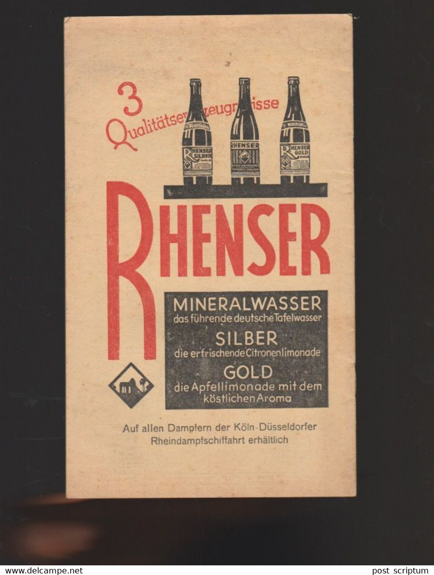 Vieux Papiers - Horaires Transport - Fahrpläne 1936 Köln Düsseldorf Rheindampfschiffart - Dampfschiff - Bateau à Vapeur - Europe