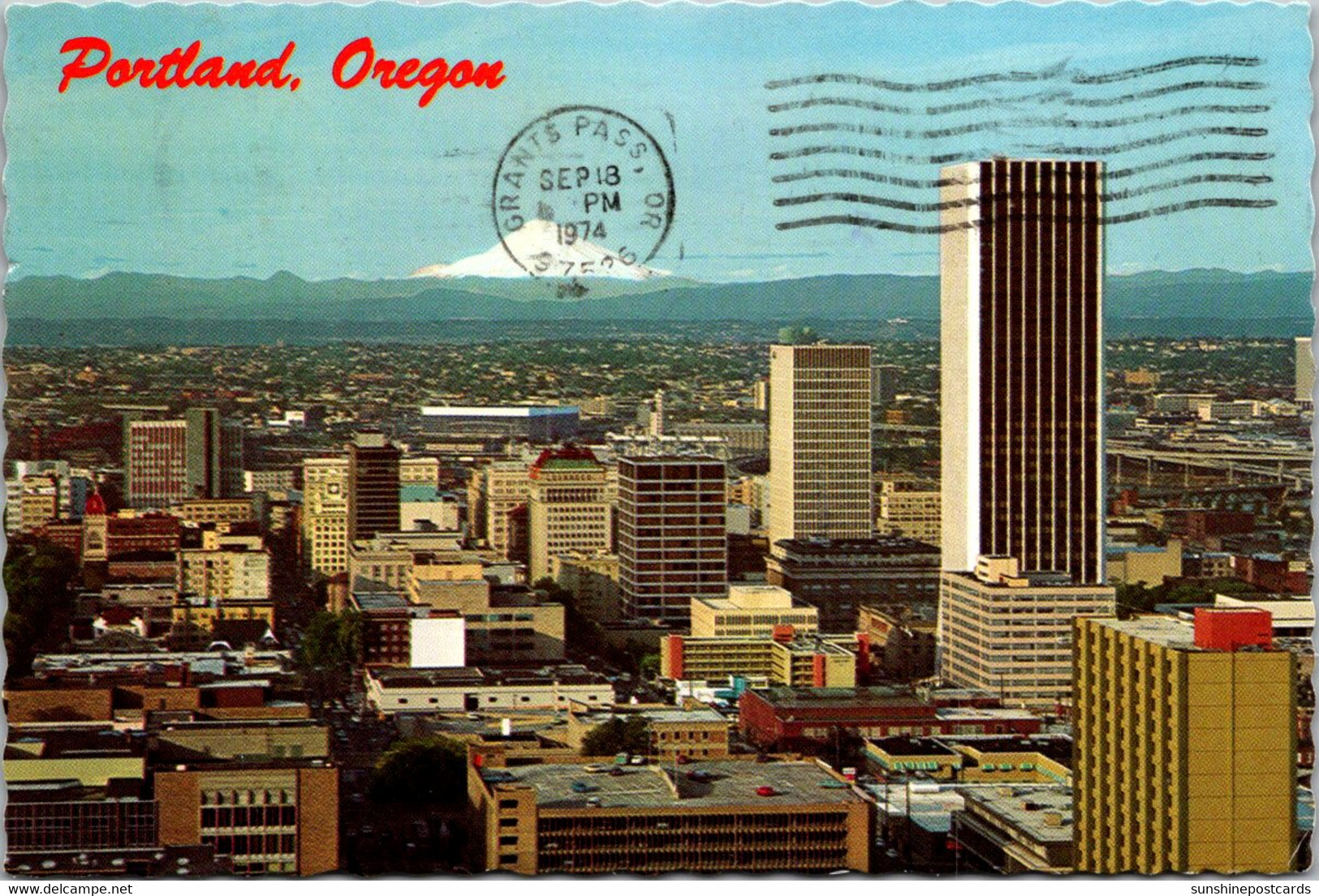 Oregon Portland Aerial View Of The Heart Of The City 1974 - Portland