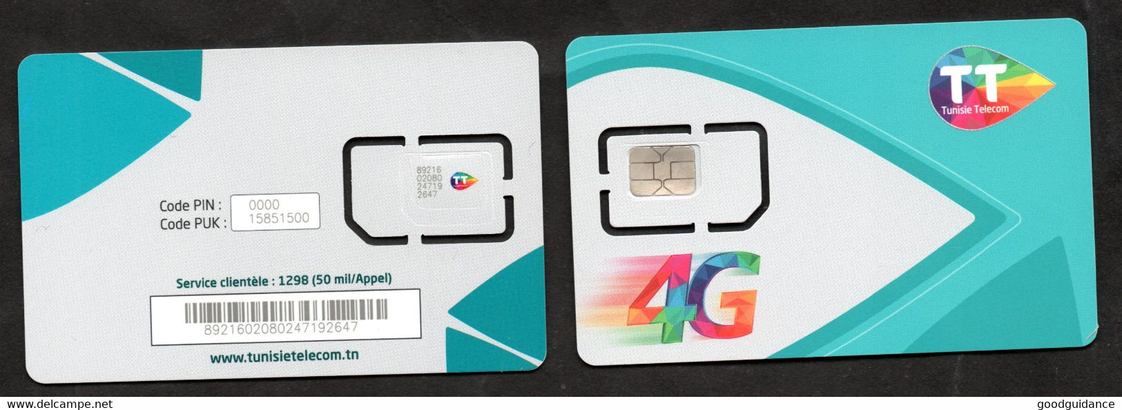 Tunisia- SIM Card - Big Size -Tunisie Telecom - 4G - Unused- Packaging - Excellent Quality - Tunesië