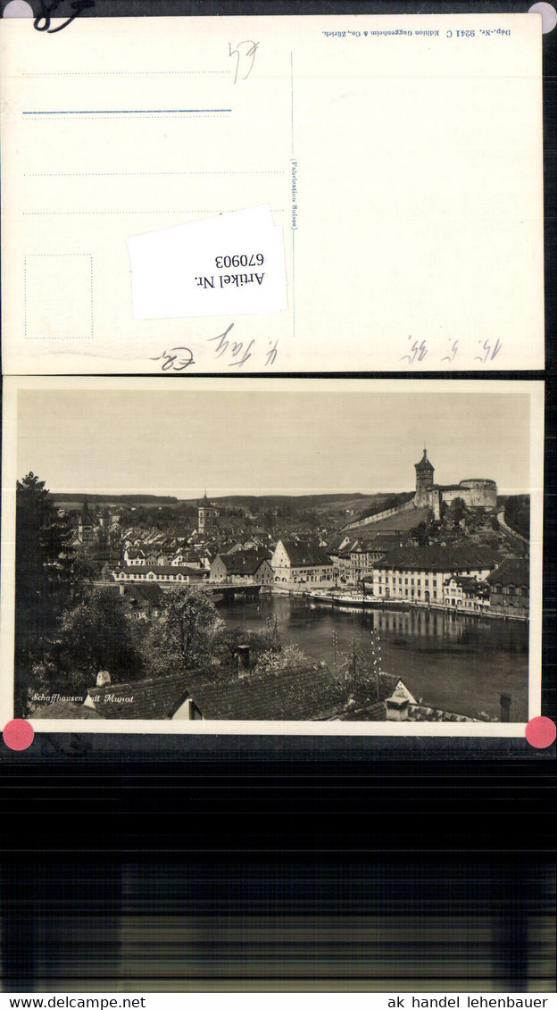 670903,Foto Ak Schaffhausen Mit Munot Schiff Dampfer Switzerland - Hausen Am Albis 