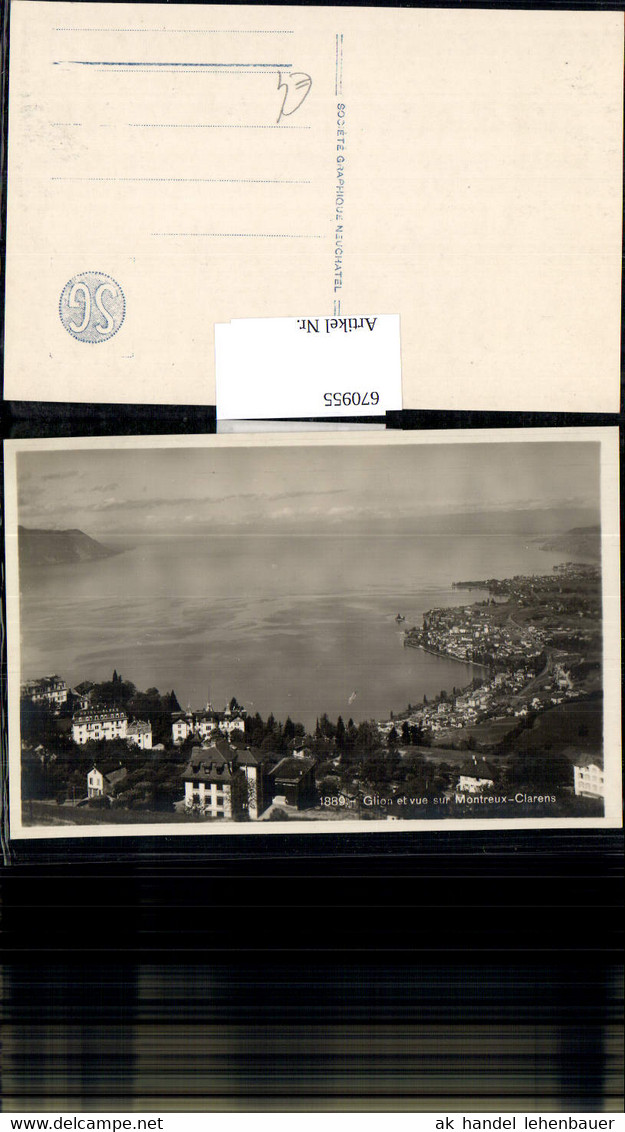 670955,Foto Ak Glion Et Vue Sur Montreux-Clarens Switzerland - Ilanz/Glion