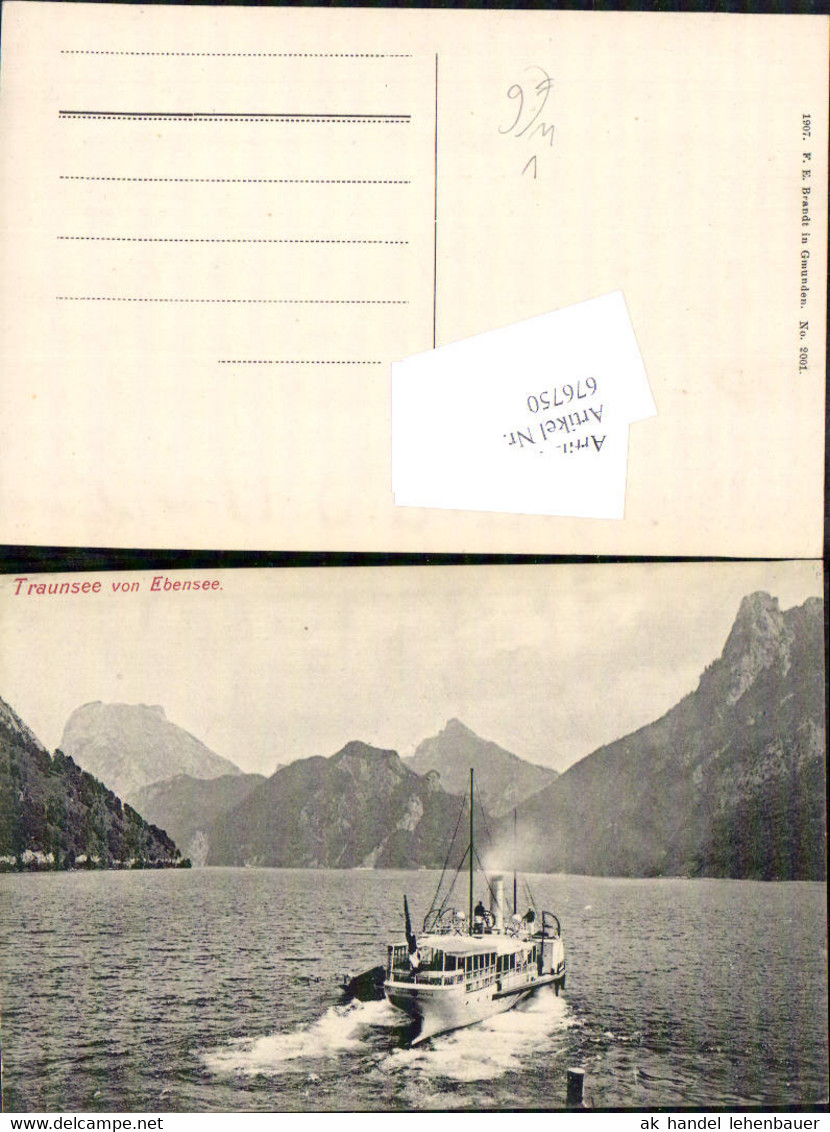 676750,Ebensee Traunsee M. Dampfer Schiff Pub Brandt 2001 - Ebensee