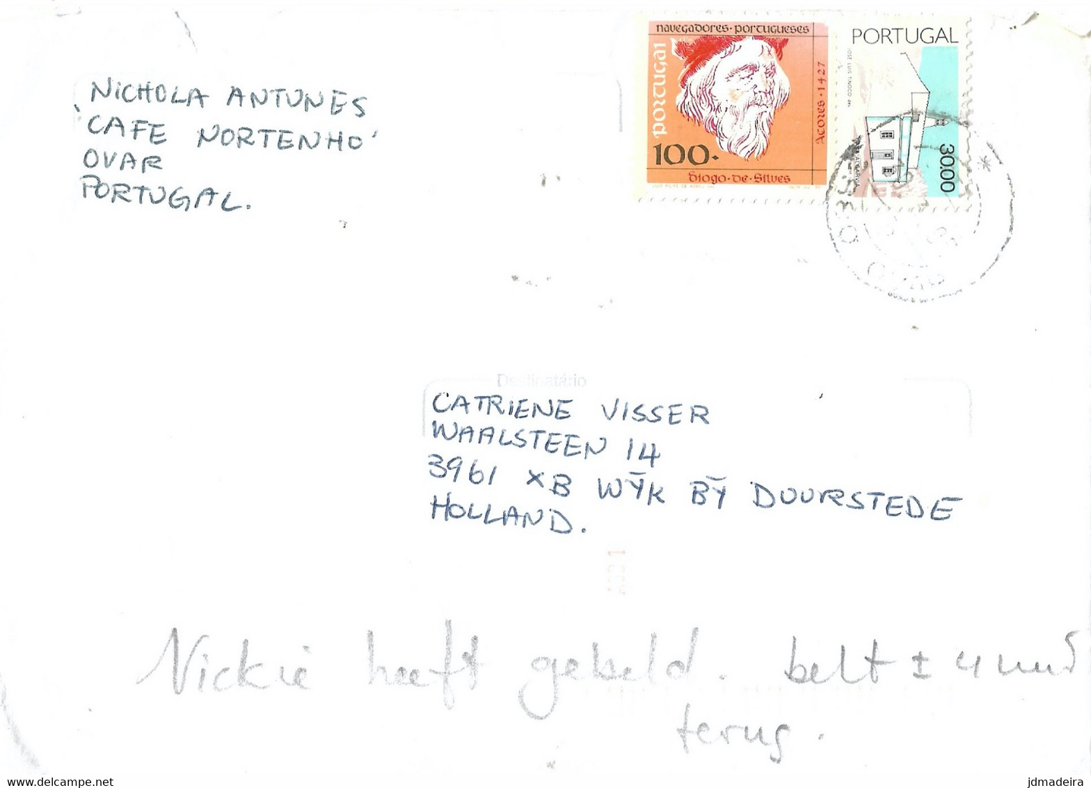 Portugal Cover With Navigators Stamp - Briefe U. Dokumente