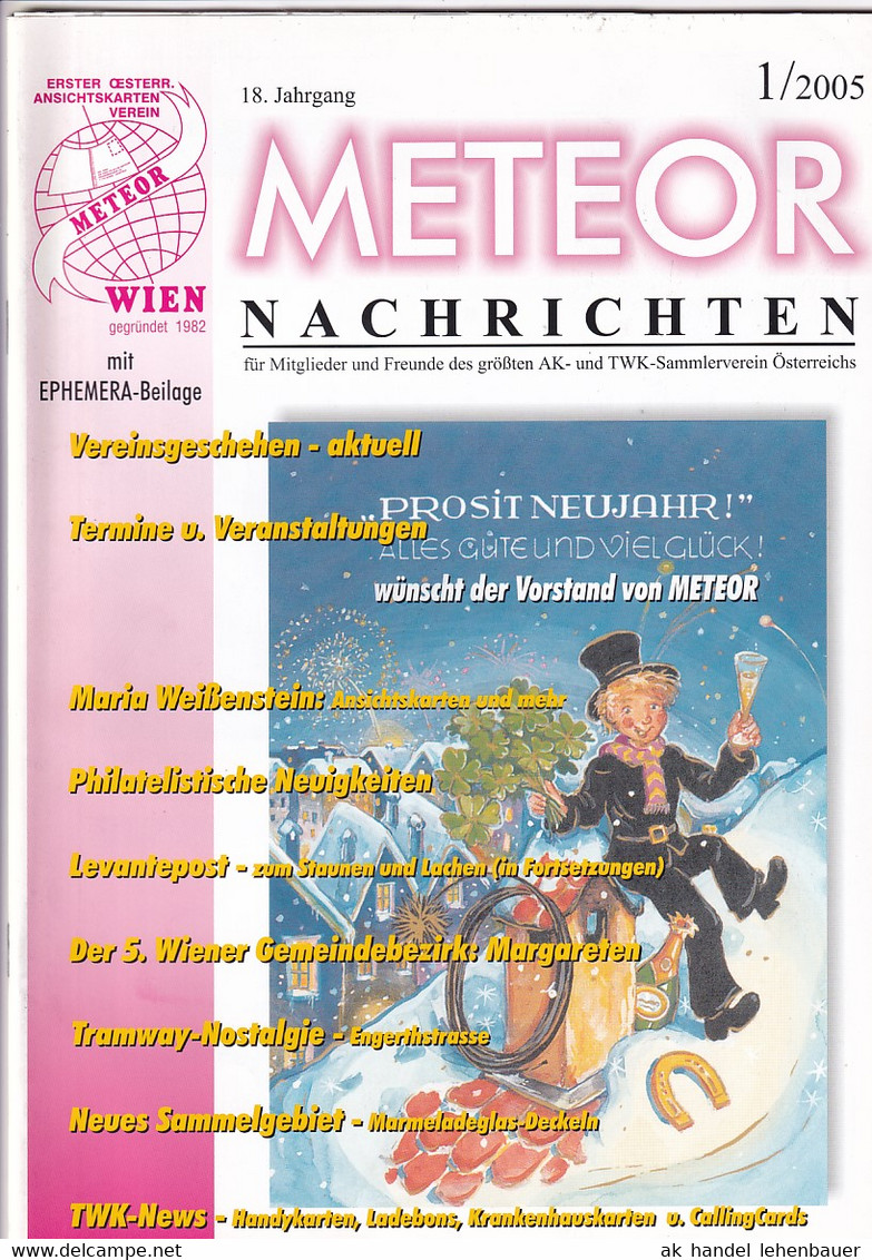 Meteor Nachrichten Wien AK Sammlerverein Jg. 18 Ausg. 1/2005 - Tempo Libero & Collezioni