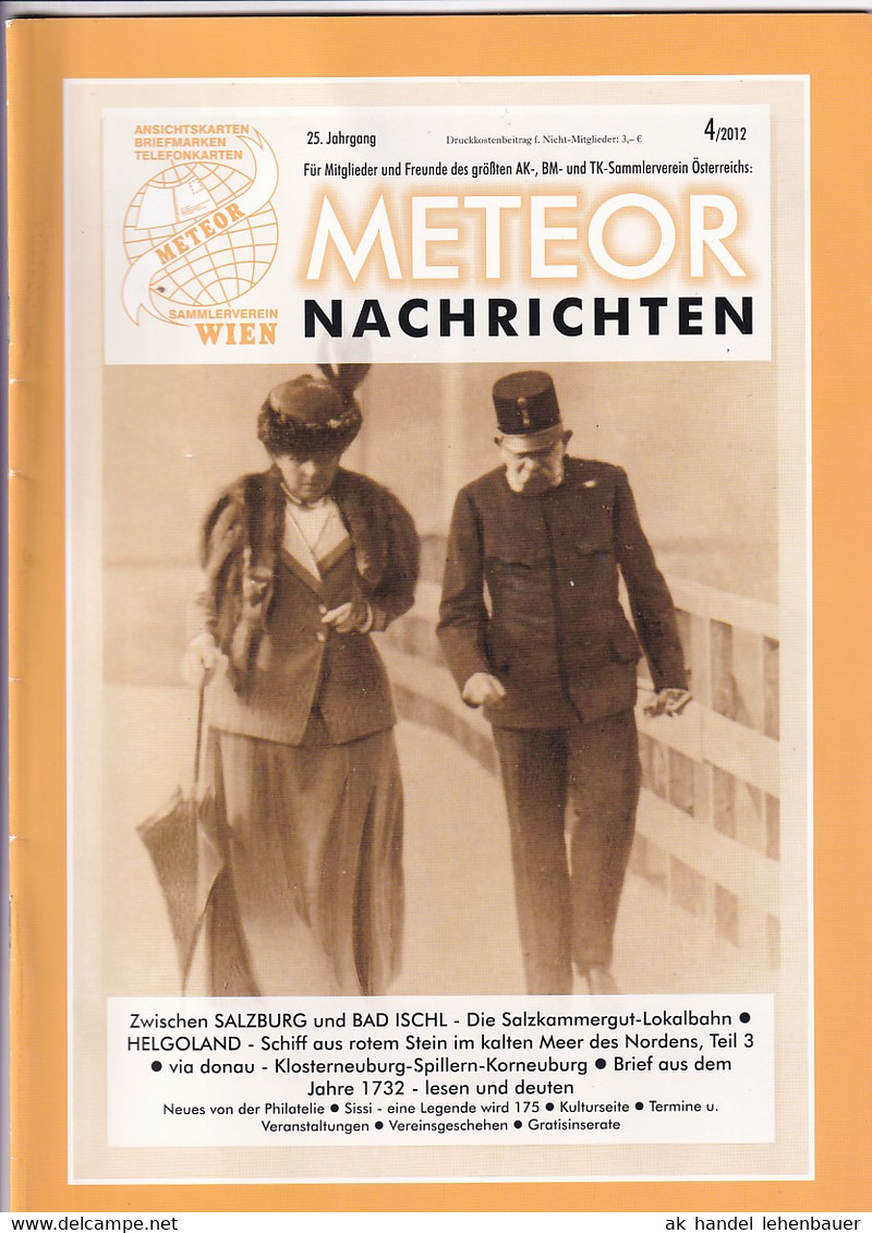 Meteor Nachrichten Wien AK Sammlerverein Jg. 25 Ausg. 4/2012 - Hobby & Sammeln