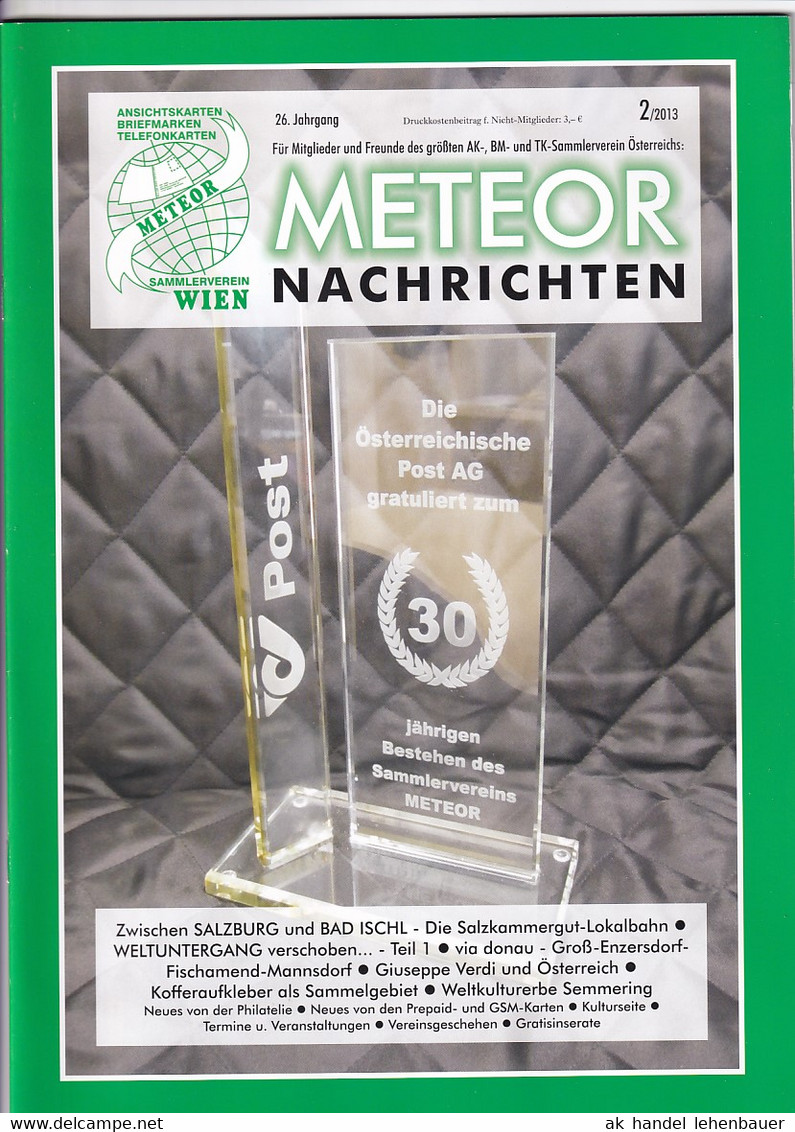 Meteor Nachrichten Wien AK Sammlerverein Jg. 26 Ausg. 2/2013 - Ocio & Colecciones