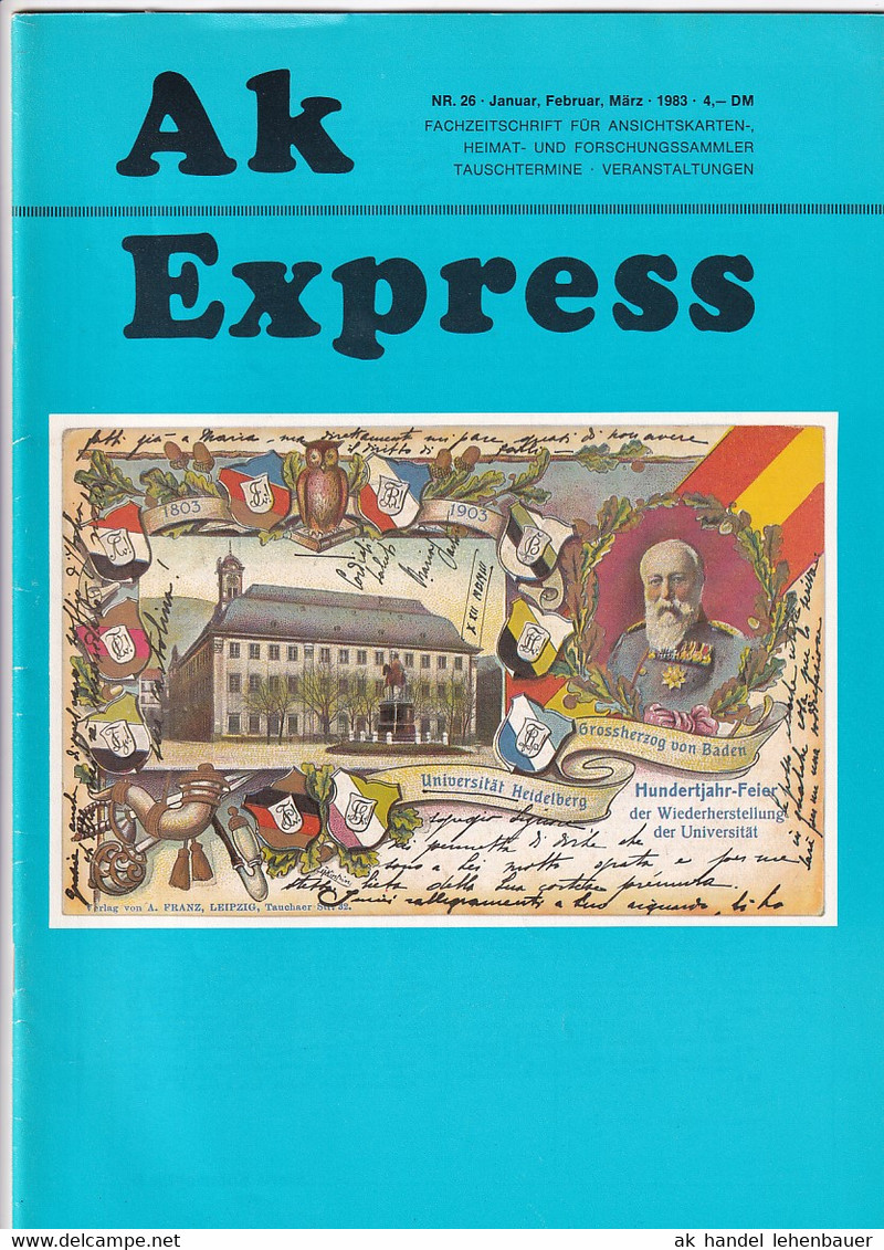 Ak Express Fachzeitschrift Für Ansichtskarten Zeitschrift Nr. 26 1983 - Loisirs & Collections