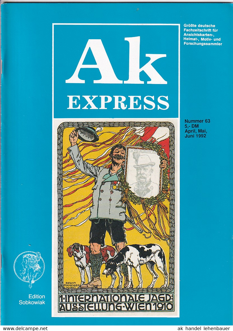 Ak Express Fachzeitschrift Für Ansichtskarten Zeitschrift Nr. 63 1992 - Hobby & Sammeln