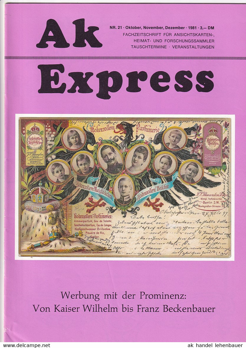 Ak Express Fachzeitschrift Für Ansichtskarten Zeitschrift Nr. 21 1981 - Hobby & Sammeln