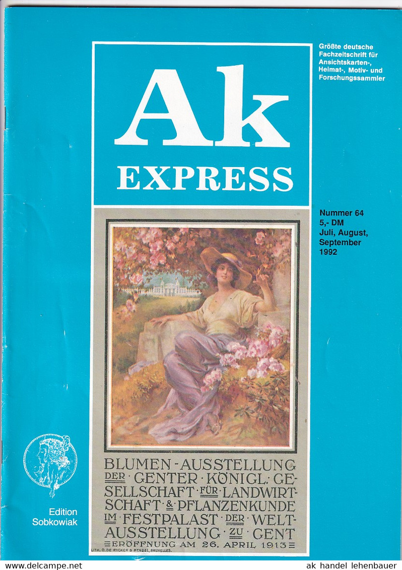 Ak Express Fachzeitschrift Für Ansichtskarten Zeitschrift Nr. 64 1992 - Hobby & Sammeln