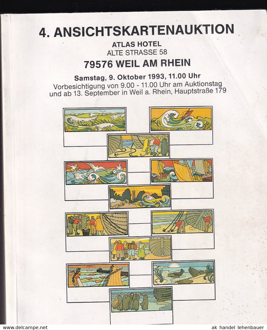 4. Ansichtskartenauktion Walter Dienger 9. Okt. 1993 Auktionskatalog Ansichtskarten Auktion - Kataloge