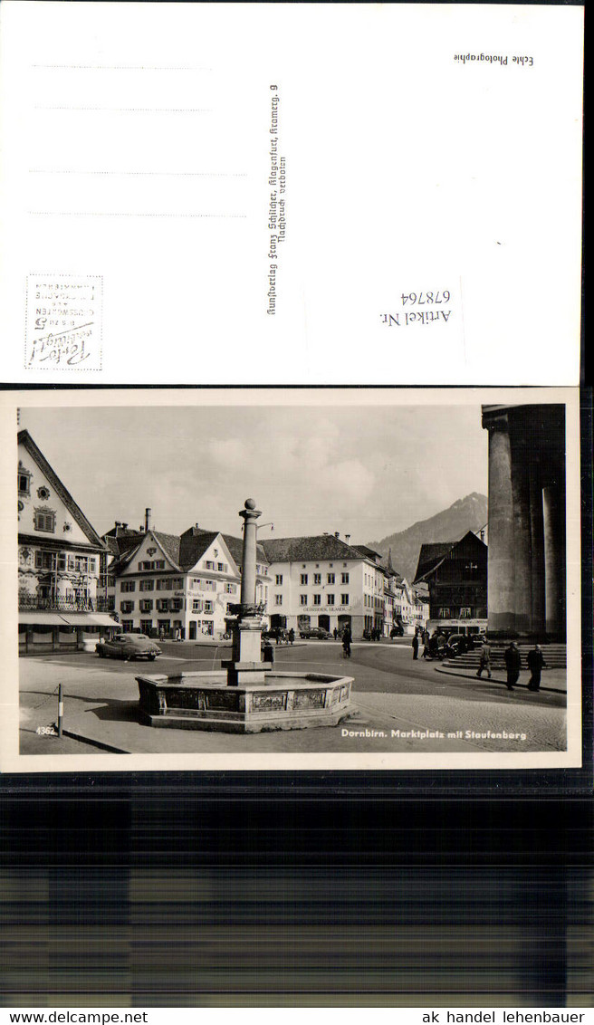 678764 Dornbirn Marktplatz Staufenberg Brunnen Oldtimer Auto - Dornbirn