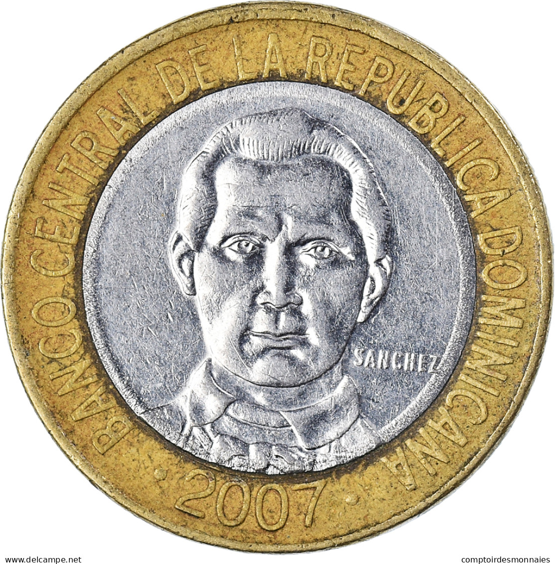 Monnaie, République Dominicaine, 5 Pesos, 2007 - Dominicaine