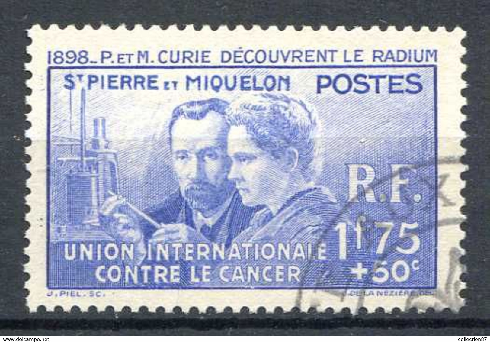 SAINT PIERRE Et MIQUELON < N° 166 Ø Oblitéré Used Ø Cote 28.00 € < PIERRE Et MARIE CURIE < CACHET POSTE Aux COLONIES - Used Stamps