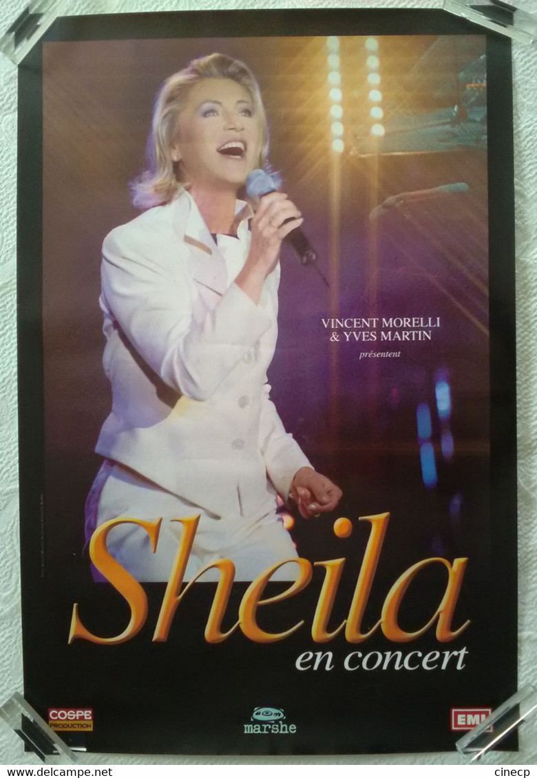 AFFICHE ANCIENNE ORIGINALE CHANTEUSE SHEILA EN CONCERT DISQUE EMI - Posters