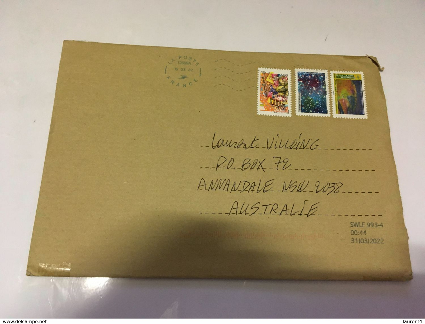 (3 H 25) Large FRANCE Letter Posted To Australia (during COVID-19 Pandemic Crisis) With 3 Stamps - Lettres & Documents