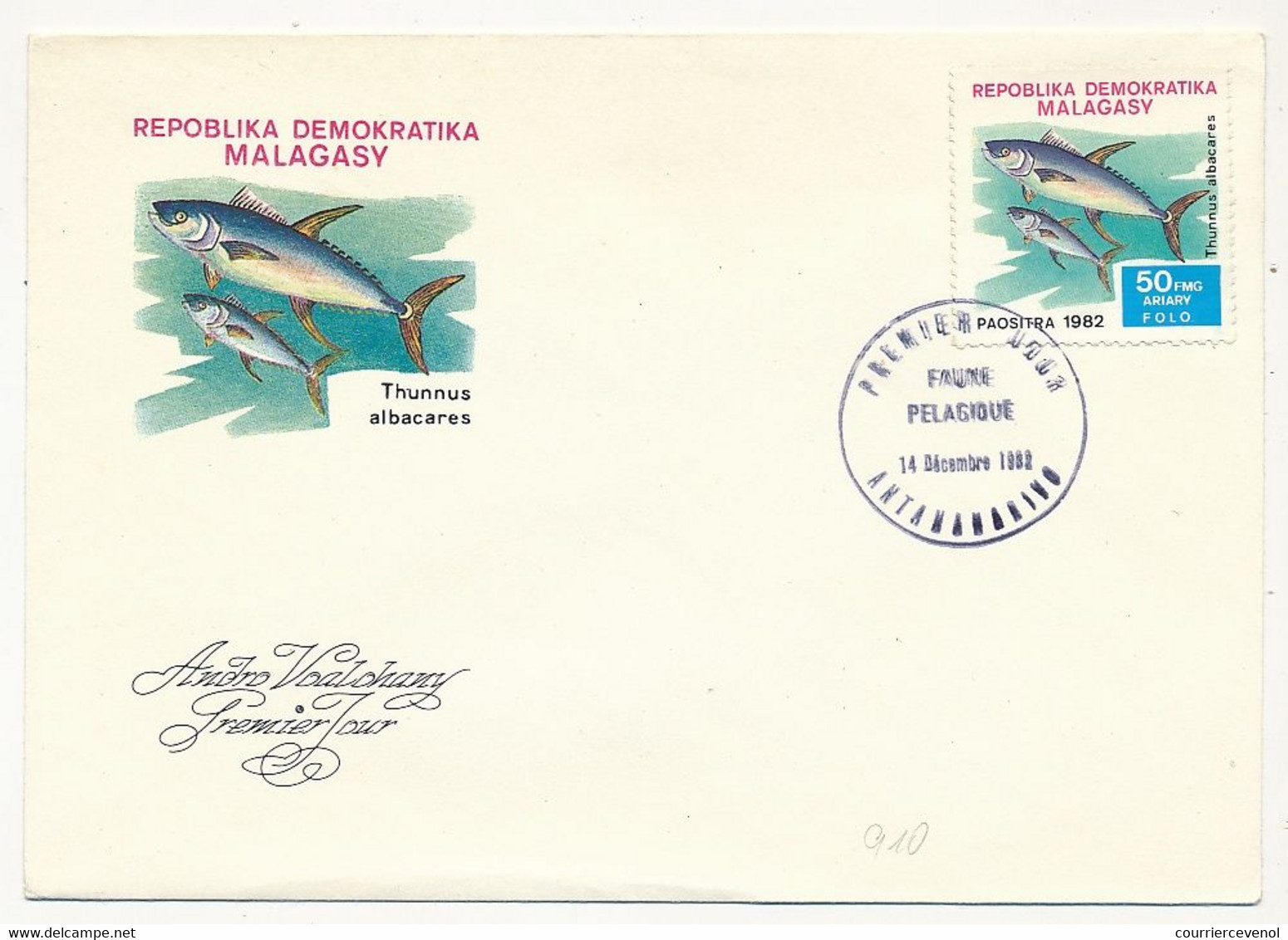 MADAGASCAR - 2 Env. FDC - Faune Pélagique - Antananarivo 14 Déc 1982 - Madagascar (1960-...)