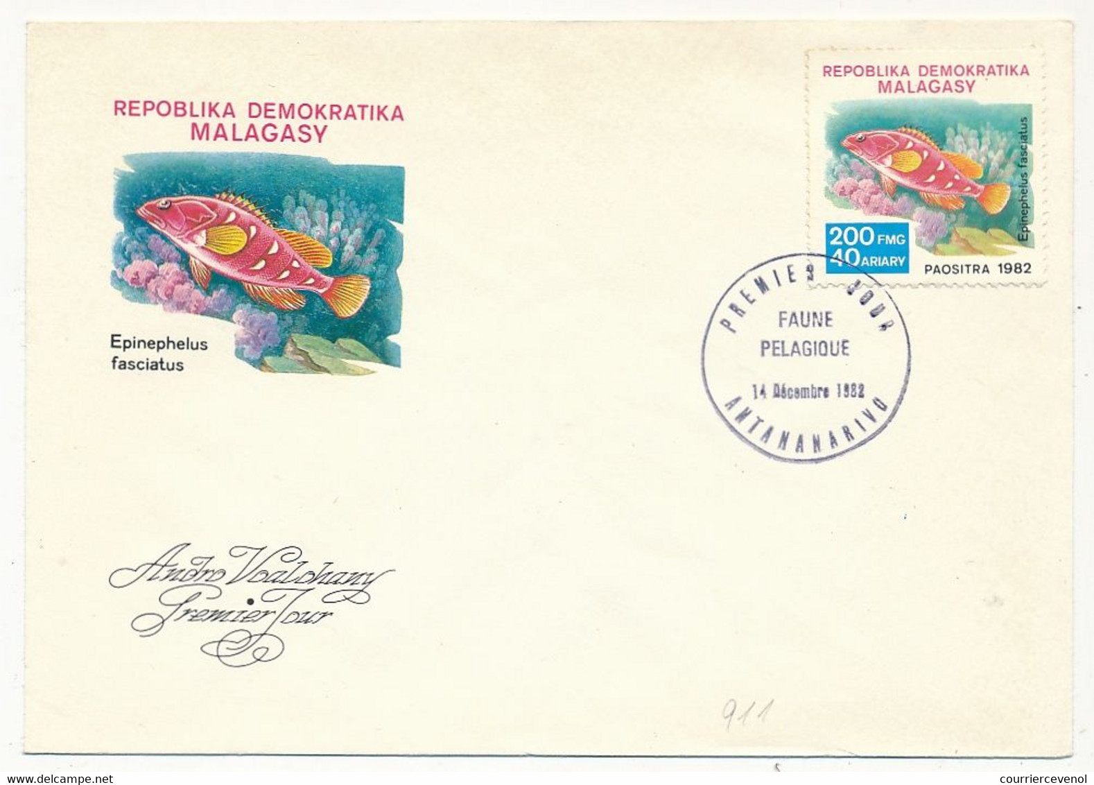 MADAGASCAR - 2 Env. FDC - Faune Pélagique - Antananarivo 14 Déc 1982 - Madagaskar (1960-...)