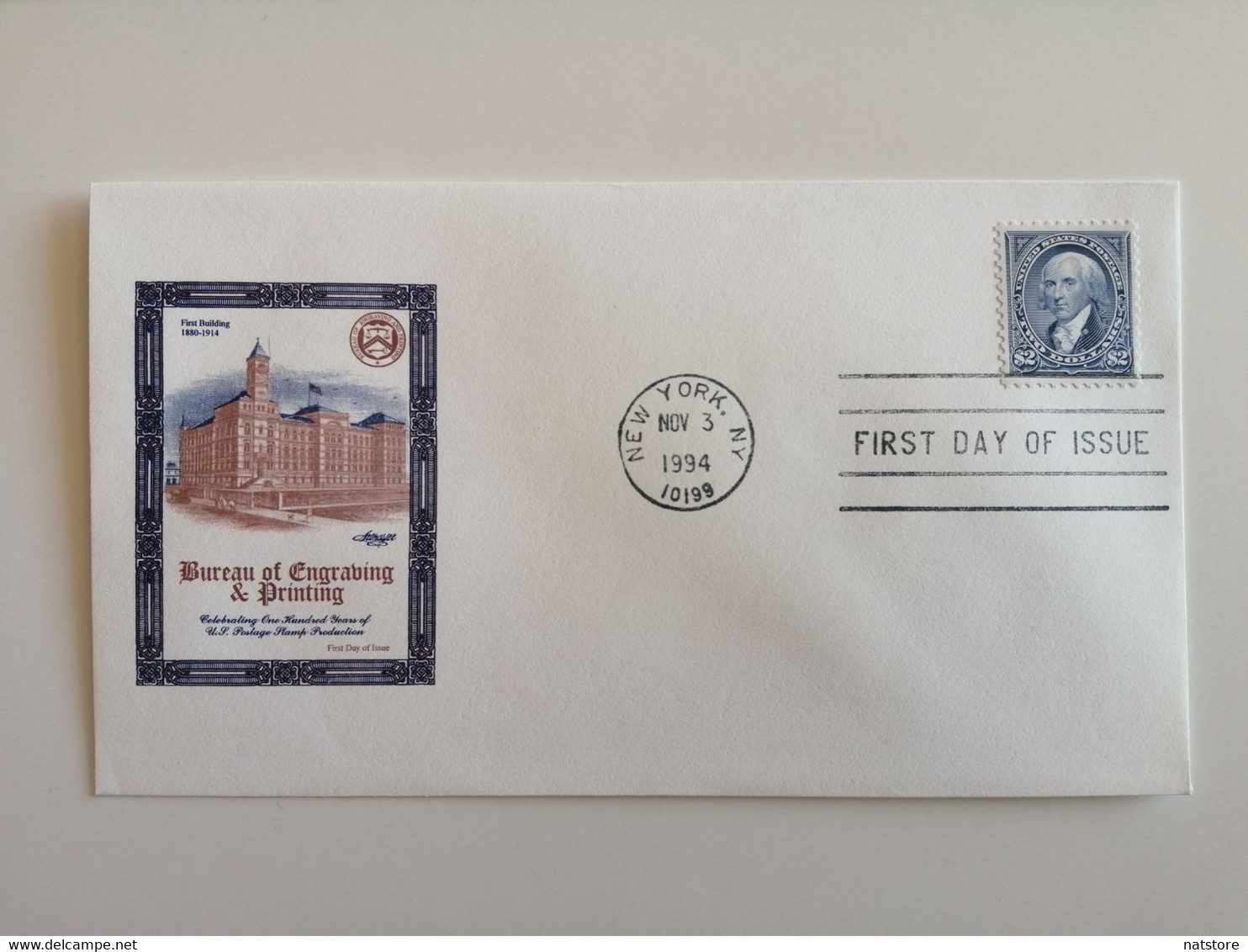 1994..USA.. FDC WITH STAMP AND POSTMARKS..THE BUREAU OF ENGRAVING AN PRINTING CENTENNIAL OF U.S.POSTAGE STAMP PRODUCTION - 1991-2000