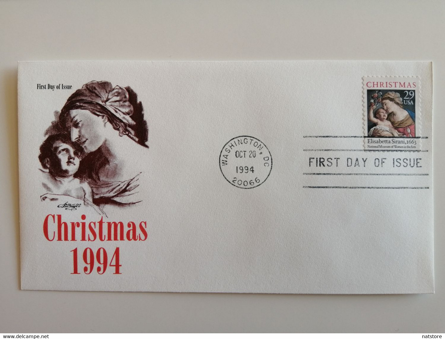 1994..USA.. FDC WITH STAMP AND POSTMARKS..MADONNA AND CHILD - 1991-2000