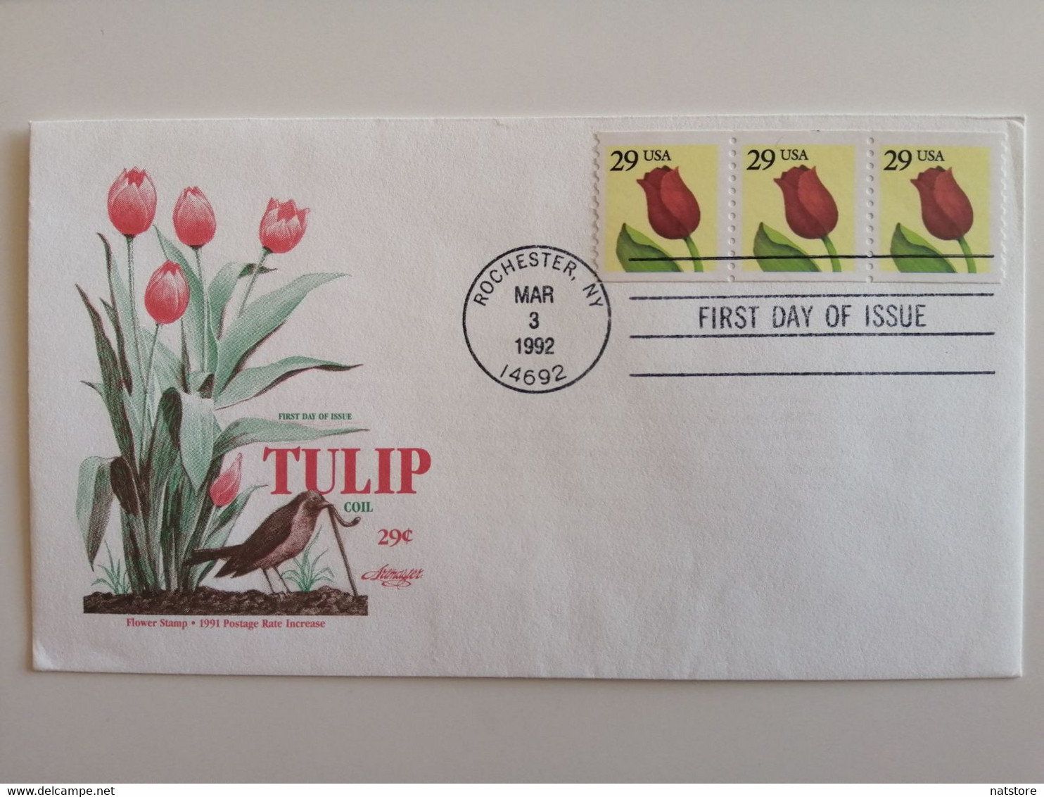 1992..USA.. FDC WITH STAMPS AND POSTMARKS..FLOWER - 1991-2000