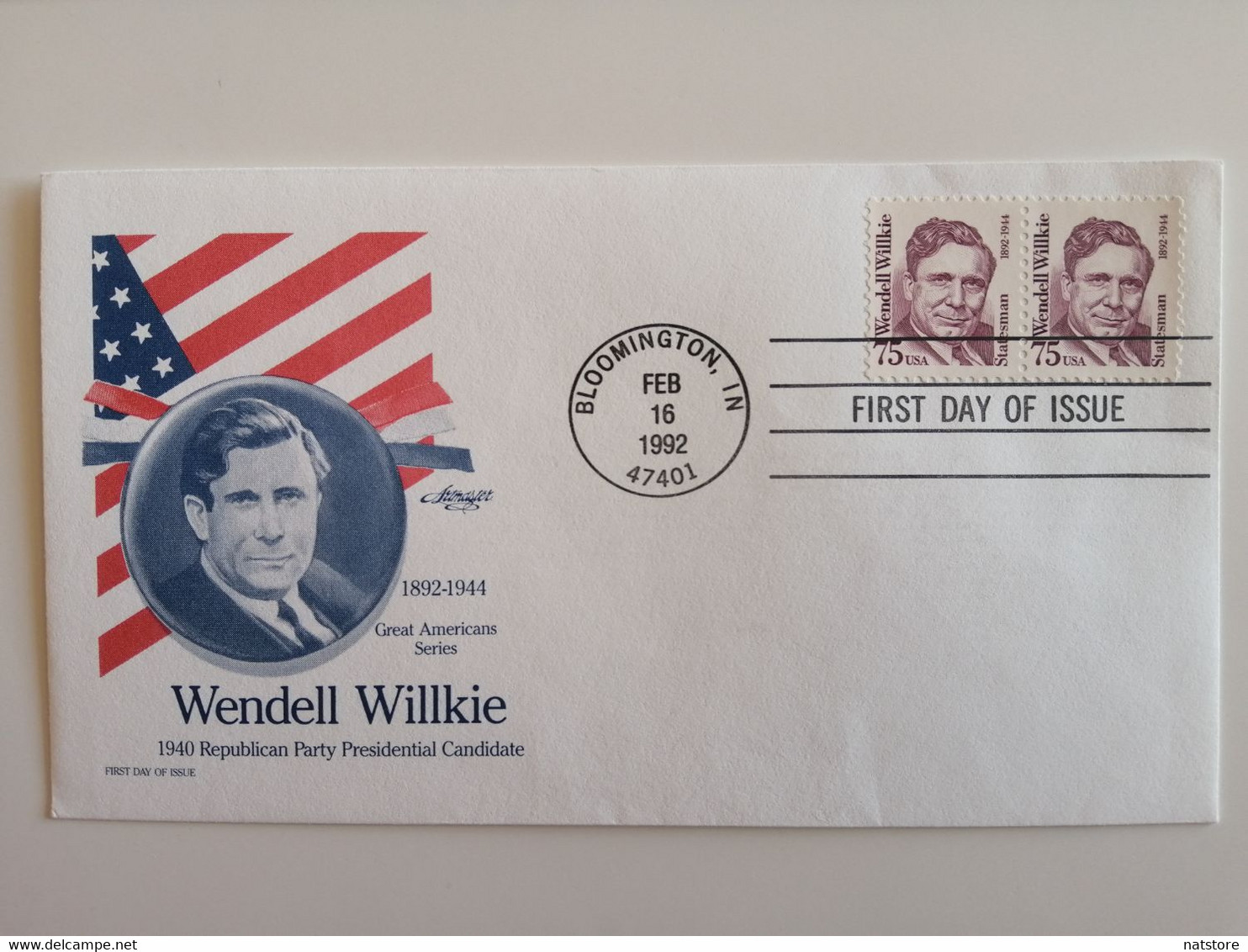 1992..USA.. FDC WITH STAMPS AND POSTMARKS..WENDEL LEWIS WILKIE - 1991-2000