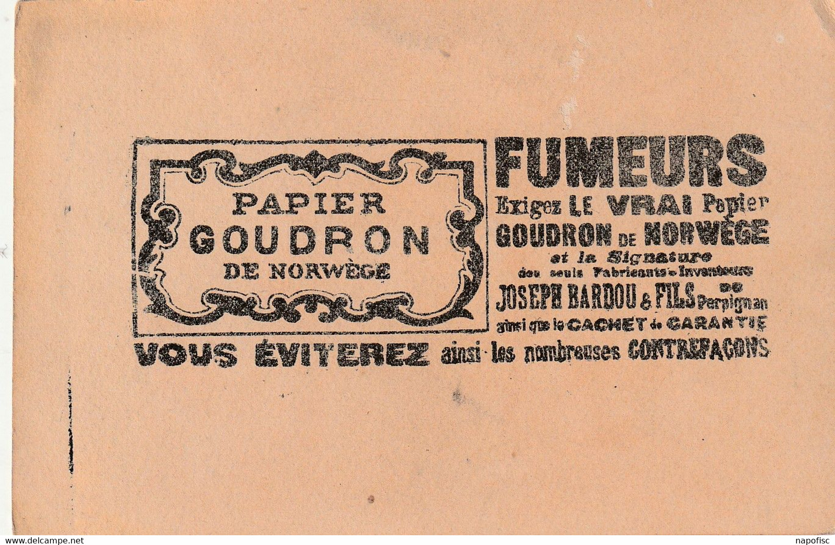 Chromo Lithographiée La Revue Du Capitaine Papier Goudron Pour Cigarettes Joseph Bardou & Fils  Perpignan - Otras Marcas